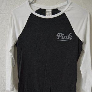 Pink Brand Black and White 3-Quarter Sleeve